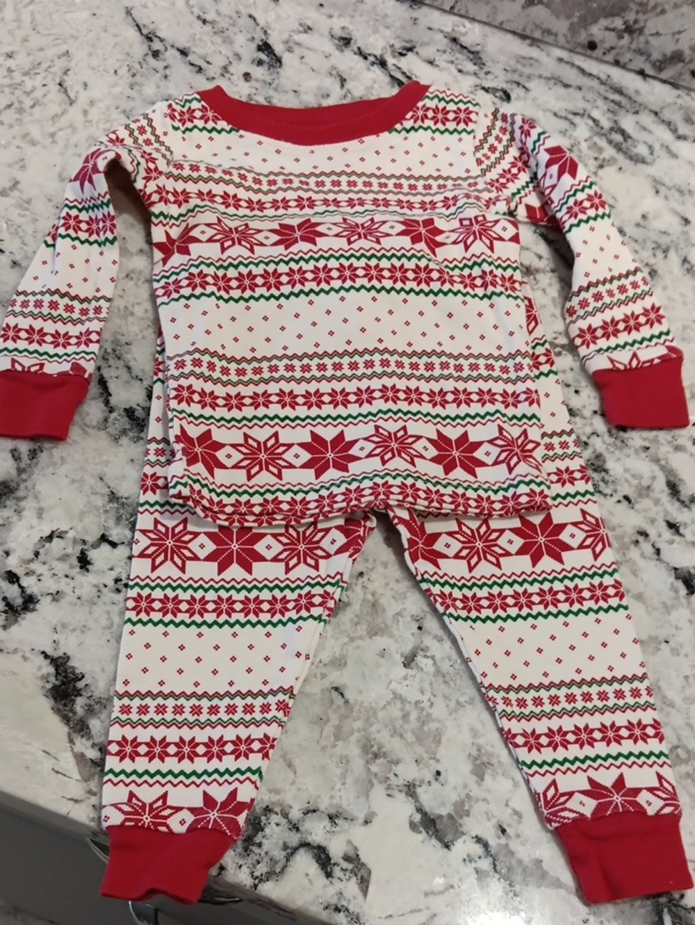 9 Mo Size Red & White Holiday Pajama Set